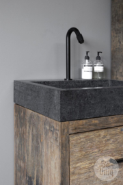 Oud vergrijsd truckwood railway houten Badkamermeubel inclusief hardstenen wasbak wastafelmeubel kast toiletmeubel wastafel 60 cm badkamer badmeubel SEP