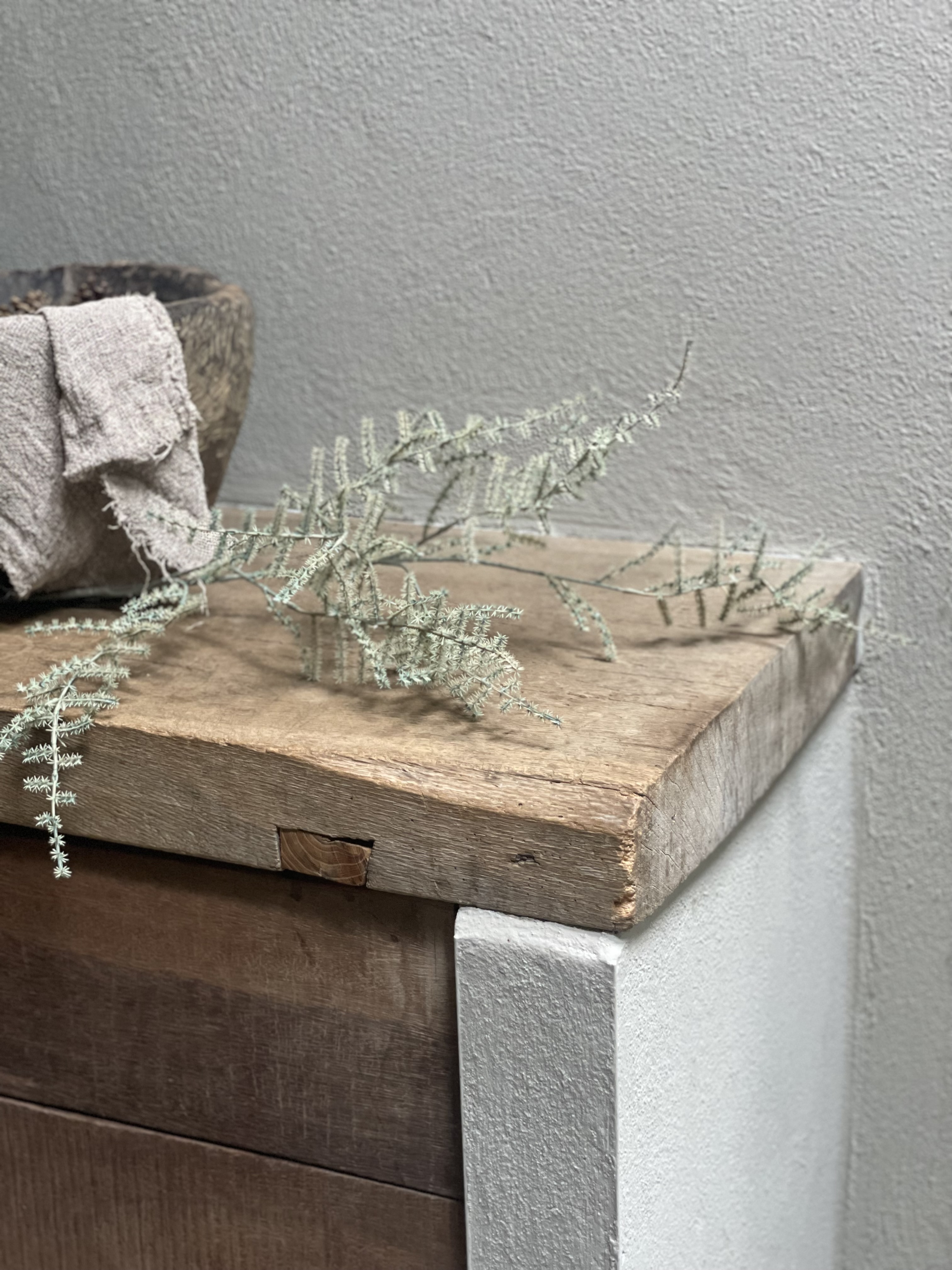Asparagus imitatie kunst prachtige grote tak decoratie decoratietak landelijk sober groen grijs grey