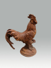 Gietijzeren haan haantje tuinbeeld metaal metalen beeld kip