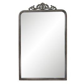 Grote grijs metalen spiegel kuifspiegel landelijk stoer industrieel metaal 109 x 68 cm