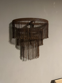 Stoere roest ijzeren wandlamp kettinglamp landelijk stoer industrieel  wandlampje