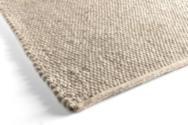 Groot vlakgewoven 100 % vervilt wol vloerkleed kleed carpet karpet beige 200 x 300 cm