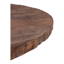 Robuuste oud vergrijsd houten ovale tafel 220 x 100 cm kloostertafel tafel eettafel Bassano landelijk industrieel stoer vintage retro urban vergadertafel stamtafel leestafel ovaal