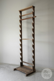 Oud houten rek plaidrek dekenrek wasrek droogrek landelijk vintage 214 x 67 cm