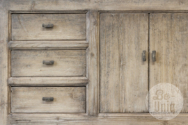 Prachtig oud vergrijsd houten dressoir sidetable sideboard 180 cm kast landelijk stoer ladekast televisie