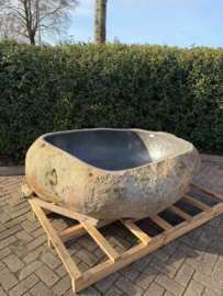 Groot stenen hardstenen arduinen bad badkuip jacuzzi riviersteen Rivierstenen kei rots 185 x 165 x H60 cm