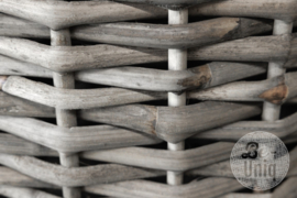 Set van 3 wasmanden manden met deksel vergrijsd riet rotan rieten grey wash baskets rattan landelijk stoer mand korf
