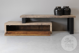 Stoer railway houten tv-meubel dressoir grof ruw hout audiomeubel sidetable televisiekast kast wandmeubel landelijk industrieel SEP