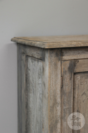 Oud vergrijsd houten kastje wastafel meubel dressoir landelijk stoer H76 X 59 x 35 cm