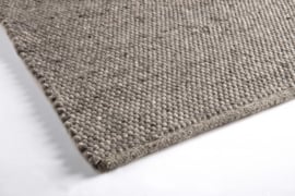 Groot vlakgewoven 100 % vervilt wol vloerkleed kleed carpet karpet middle grey 140 x 200 cm
