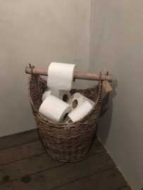 Vergrijsd rotan toiletrolhouder mand toilet toiletrollen landelijk stoer toiletrolhouder keukenvolhouder