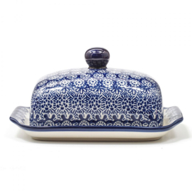 Bunzlau Castle Butter Dish with plate - Lace - boter boterkuip boterbord botervloot