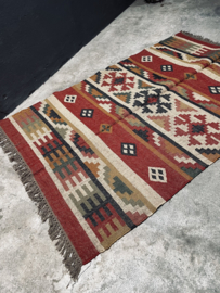 Prachtig groot kelimkleed kelim 200 x 123 cm tapijt vloerkleed plaid woonplaid landelijk stoer