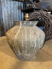 Grote oude Kruiklamp voet Lamp vaas grijs vintage voet lampenvoet Kruiklamp