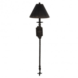 Zwart metalen wandlamp wandlampje metaal old black