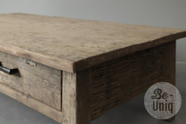 Landelijke truckwood railway houten salontafel tafel met 2 grote lades 130 x 65 x H40 cm SEP