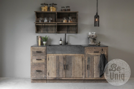 K002 Brede 2-deurs kast met spoelbak met kraangat H95 x 95 x 60 cm | outdoor keukenelement buitenkeuken SEP