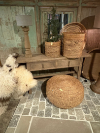 Hele mooie landelijke vergrijsd houten sidetable 148 x 40 x H80 cm wandmeubel wandtafel ladekast met 2 grote lades en metalen beslag