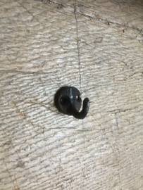 Gietijzeren mini klein haak haakje wandhaak kapstokhaak landelijk zwart