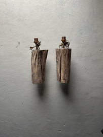 houten wandlamp wandlampje wandlampen wandlampjes stronk landelijk stoer vintage