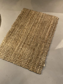 Grof jute deurmat doormat naturel beige 120 x 70 cm landelijk dixie  anti-slip