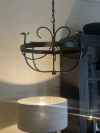 Grote Zwarte metalen kroonluchter kandelaar kaarsen  “ lamp hanglamp “ voor kaarsen