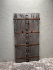 Originele oude grote vergrijsd houten dubbele deur poort 177 x 88 cm wanddecoratie kamerscherm wandpaneel decoratie paneel landelijk
