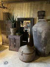 Oude vergrijsd houten kast 4 deurs landelijk uniek stoer gezandstraald 148 x 79 x 43 cm rustiek verweerd