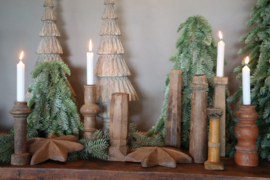 Grijs vergrijsde kerstboom kerstboompjes kerstbomen H60 x D20 cm