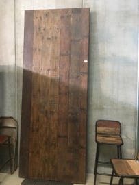 Gave industriële robuuste tafel eettafel 220 x 110 x 76 cm klaptafel metaal metalen onderstel inklapbaar oud houten blad doorleefd railway hout landelijk vintage
