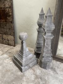 Hoffz mega grote oude metalen pinakel ornament grijs H134 cm landelijk stoer