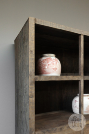 Grote stoere truckwood railway houten kast boekenkast schap rek servieskast landelijk stoer industrieel H200 x B143 x D45 cm