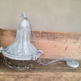 Industriele hanglamp fabriekslamp landelijk zink grijs stoer industrieel lamp