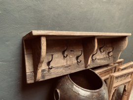 Groot Stoer landelijk oud houten truckwood Railway kapstok wandconsole 120 cm wandkapstok wandrek schap rek wandconsole regaal landelijk stoer hout