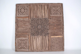Groot houten Wandpaneel 120 x 120 cm vergrijsd doorleefd boomschors oud hout landelijk stoer vintage