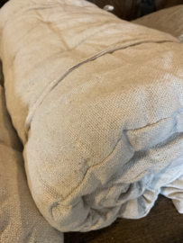 Groot 100 % katoen linnen look daybed kussen matras zitkussen ligkussen rolkussen tuinbank tuinbed ligbed lounge linnen beige white off