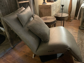 Prachtige stoere leren relax fauteuil relaxfauteuil lounge met tiptoetsen stoer landelijk modern industrieel