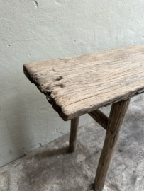 Landelijke oud doorleefd houten sidetable wandtafel sideboard stoer doorleefd 239 cm
