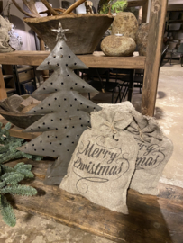 Metalen kerstboom kandelaar theelicht landelijk stoer vintage klein grijs