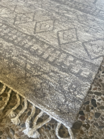 Prachtig grijs beige wollen kelim carpet tapijt HOFFZ 250 x 150 cm 100% wol
