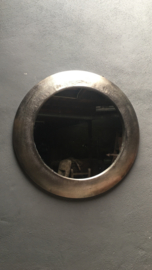 Metalen ronde spiegel spiegels rond metaal 70 cm grijs grijze landelijk stoer industrieel vintage