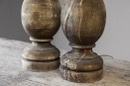 Stoere oud vergrijsd houten lampenvoet baluster balluster balusterlamp landelijk stoer 60 x 14 cm