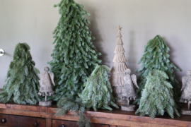 Nobilis nobilus boom 80 cm boompje imitatie kunst kerst kerstboom landelijk stoer grijs vergrijsd groen XL