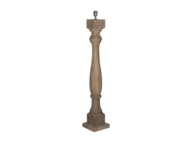 Stoere bruine houten balusterlamp vloerlamp 125 cm tafellamp landelijk stoer robuust umber