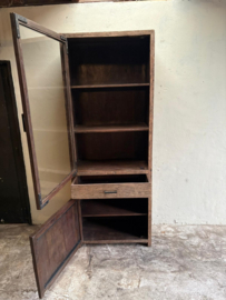 Set van 2 Grote truckwood railway houten kast kasten vitrinekast keukenkast servieskast 225 x 85 x 45 cm landelijk stoer industrieel SEP oud hout