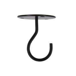 Zwarte metalen plafondhaak haak wandhaak zwart D7 x H7,5 cm
