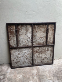 Groot Metalen wandpaneel wanddecoratie lijst urban vintage landelijk stoer industrieel grijs bruin 96 x 96 cm