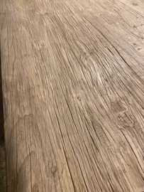 Groot oud doorleefd licht blank houten grove nerf tafelblad 240 x 95 x 4,5cm dik naturel natural elmwood olmhout olmwood