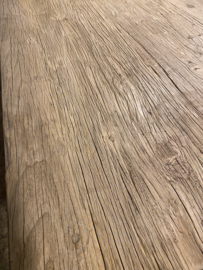 Groot oud doorleefd los licht blank houten grove nerf tafelblad 240 x 95 x 4,5cm dik naturel natural elmwood olmhout olmwood