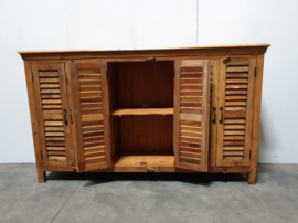 Stoer houten dressoir Sidetable hout landelijk louvredeurtjes luikjes Louvre shutters